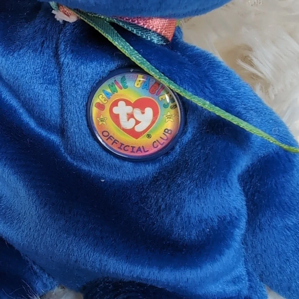 TY Beanie Baby CLUBBY the Royal Blue Teddy Bear - Picture 3 of 10